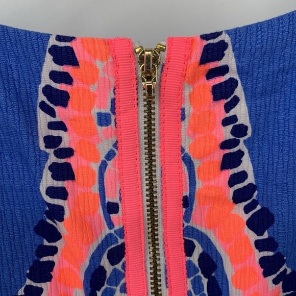 Lilly Pulitzer Mila shift dress Tic Tac Tile Mosaic blue pink sleeveless 8 - Picture 3 of 5